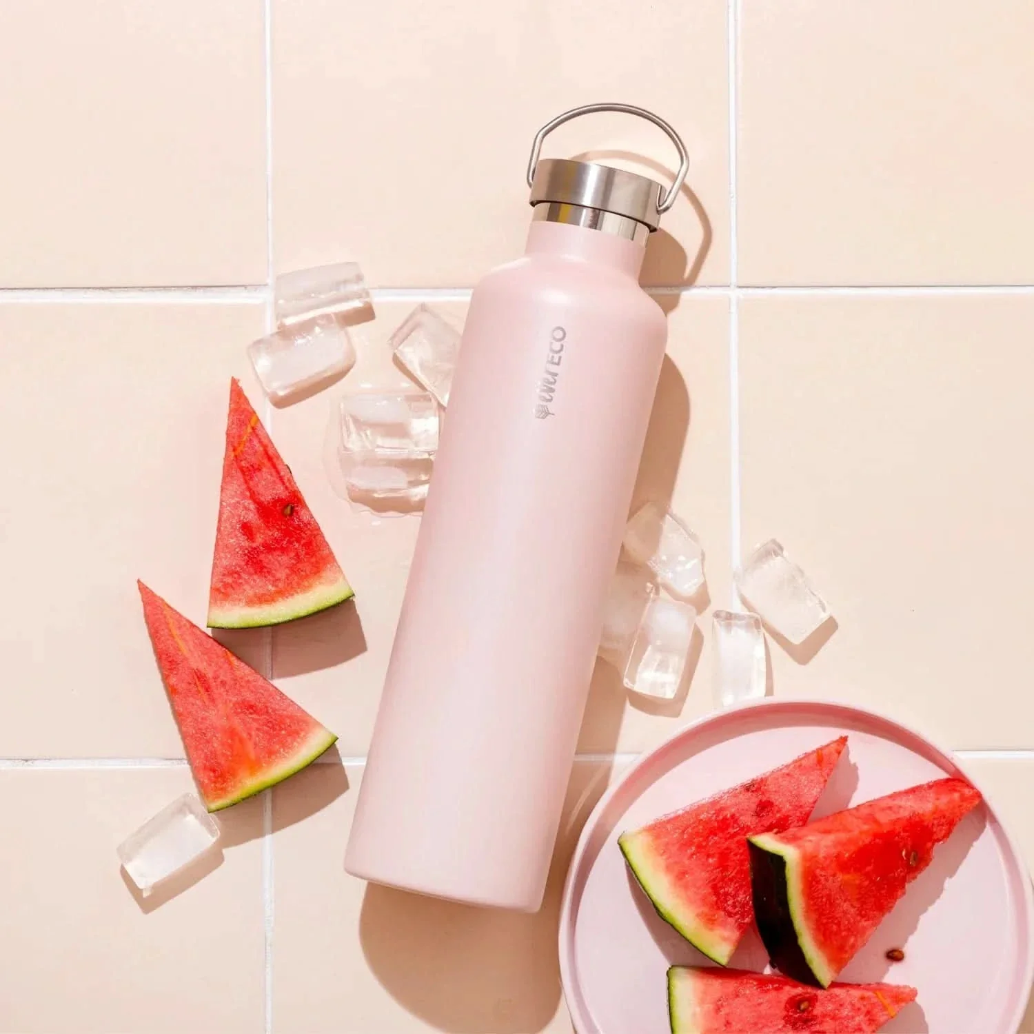 1L Insulated Stainless Steel Bottle - Rose - Image 2