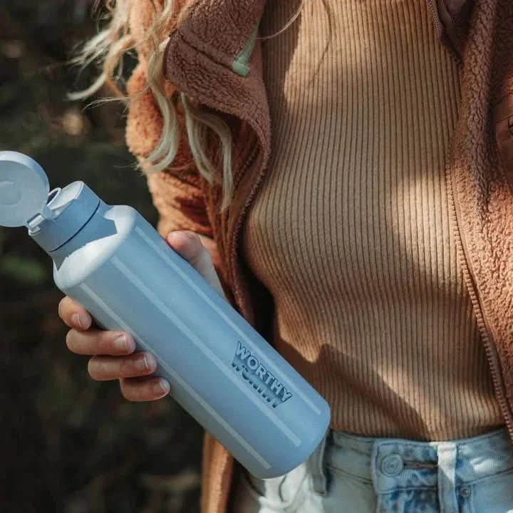 750ml Sugarcane Drink Bottle - Blue Striped - Image 4