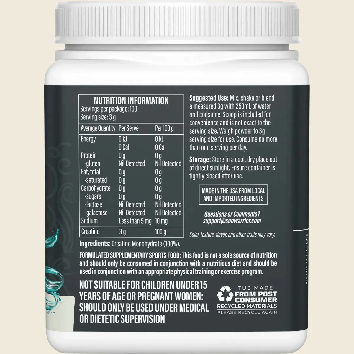 Active Creatine Monohydrate Unflavoured 300g - Image 2
