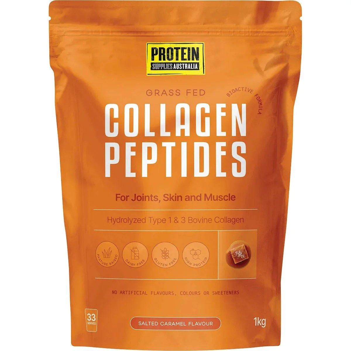 Grass Fed Collagen Peptides - Salted Caramel - 1kg