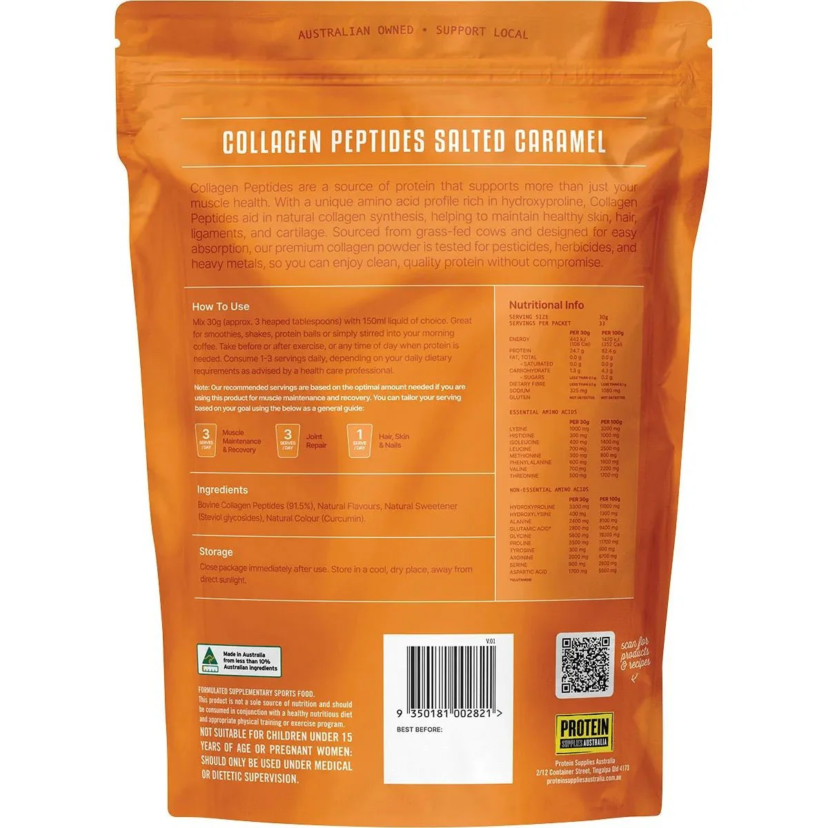 Grass Fed Collagen Peptides - Salted Caramel - 1kg - Image 2