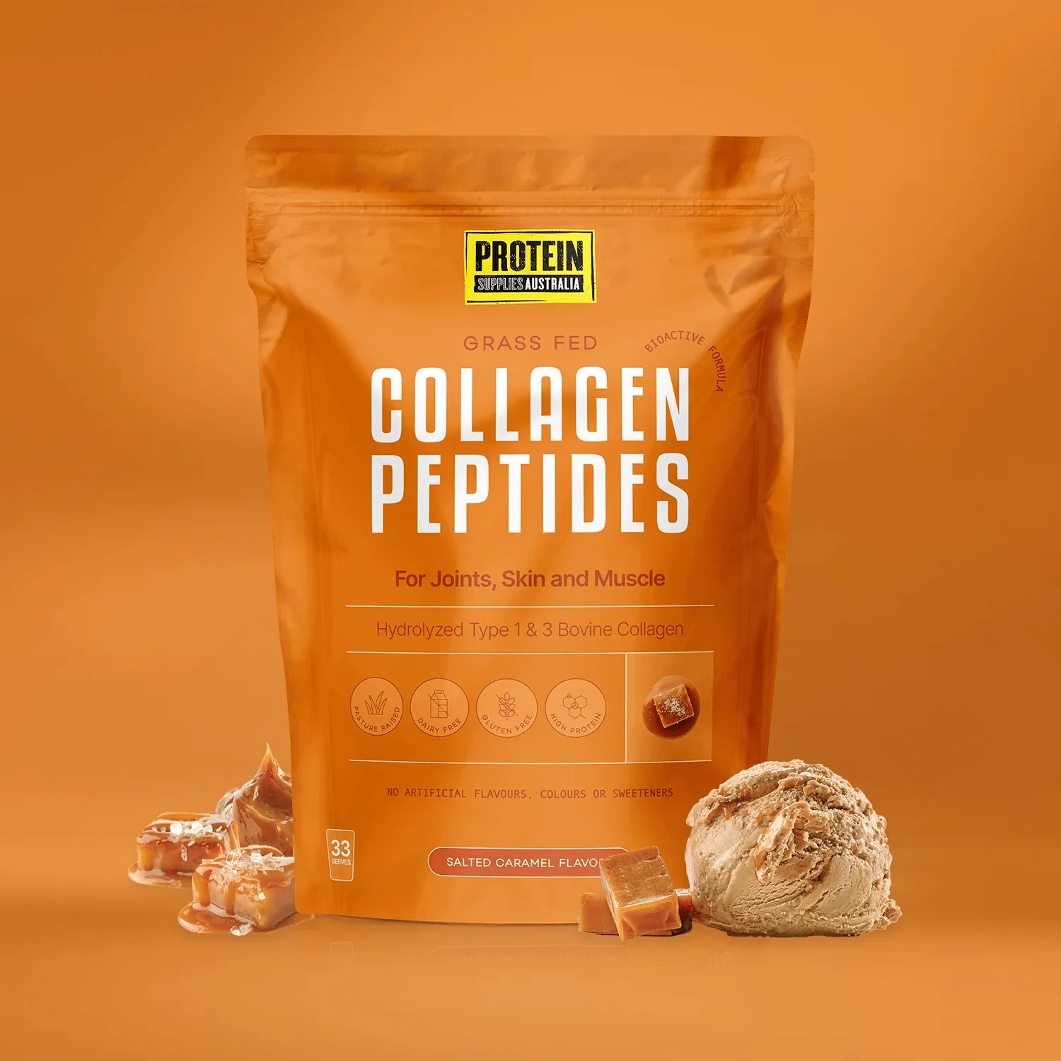 Grass Fed Collagen Peptides - Salted Caramel - 1kg - Image 3