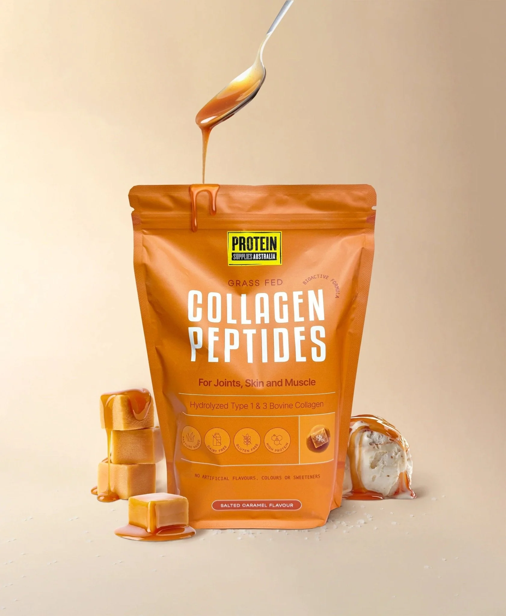 Grass Fed Collagen Peptides - Salted Caramel - 1kg - Image 5
