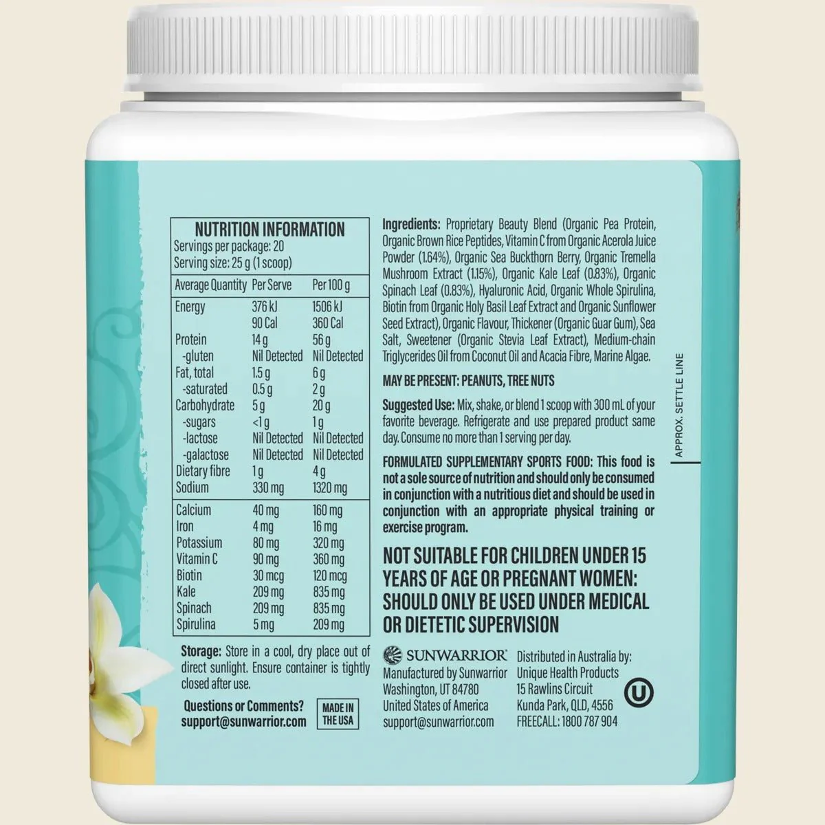 Collagen Building Protein Peptides Tahitian Vanilla 500g - Image 2