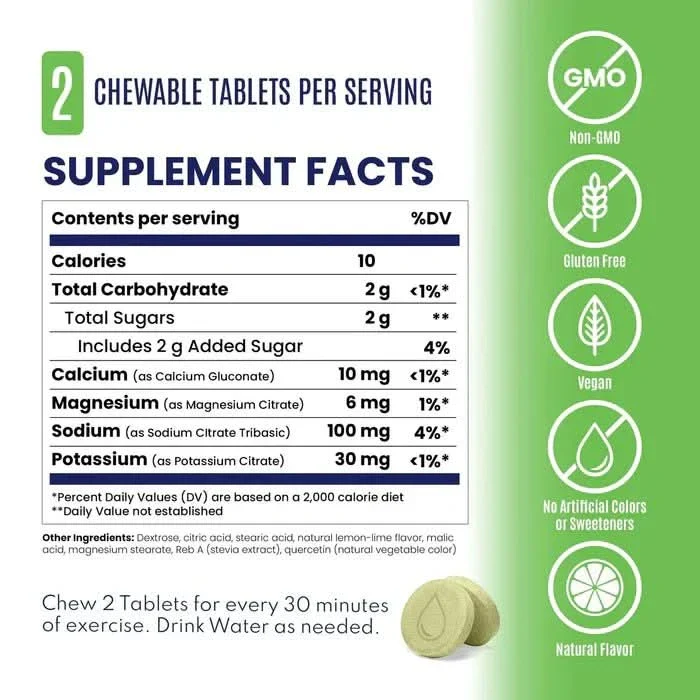 FastChews - Chewable Electrolytes - Lemon Lime - 25 Serves - Image 2