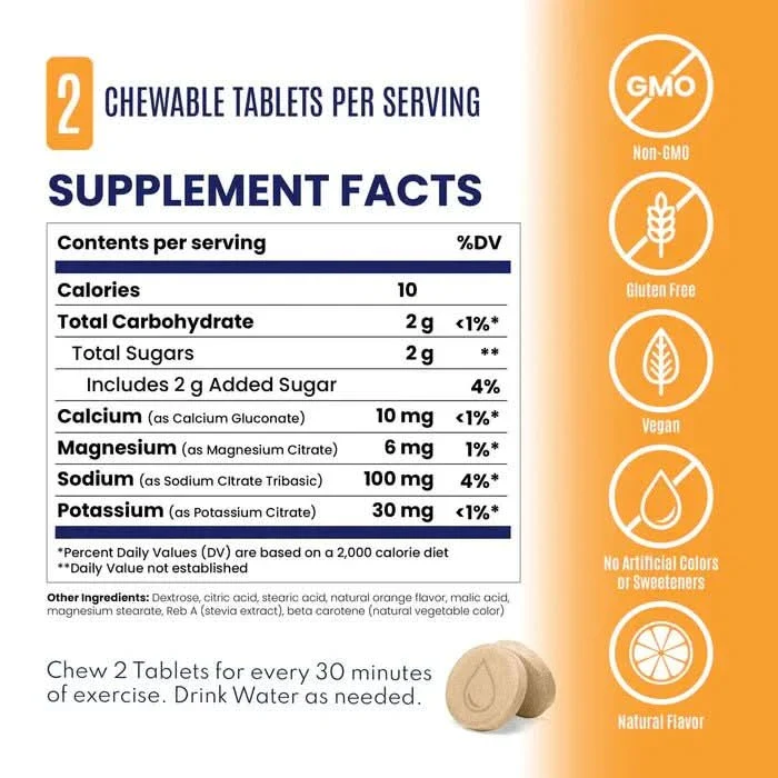 FastChews - Chewable Electrolytes - Tart Orange - 25 Serves - Image 2