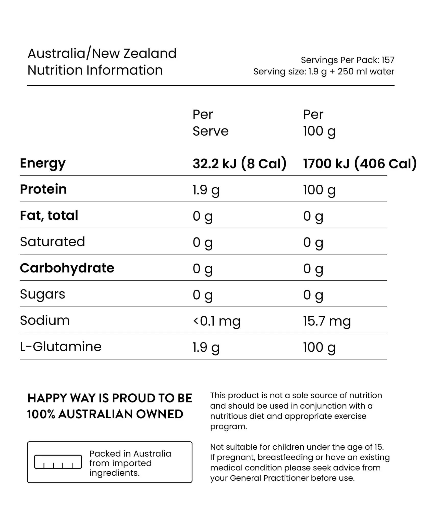 Glutamine Powder - L-Glutamine - 300g - Image 2