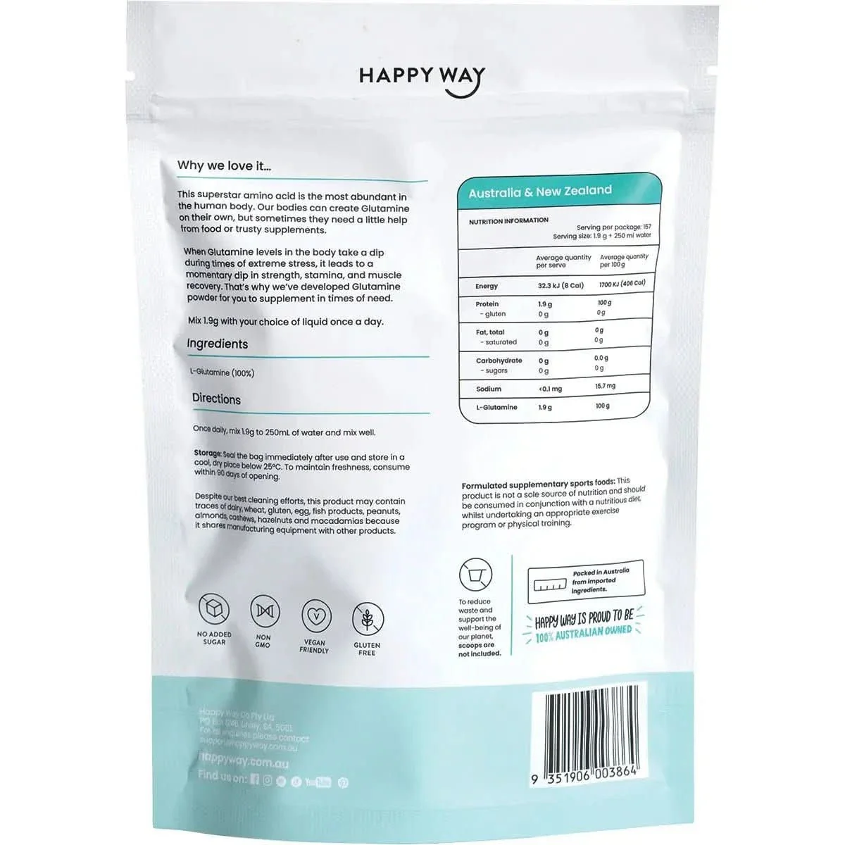 Glutamine Powder - L-Glutamine - 300g - Image 3