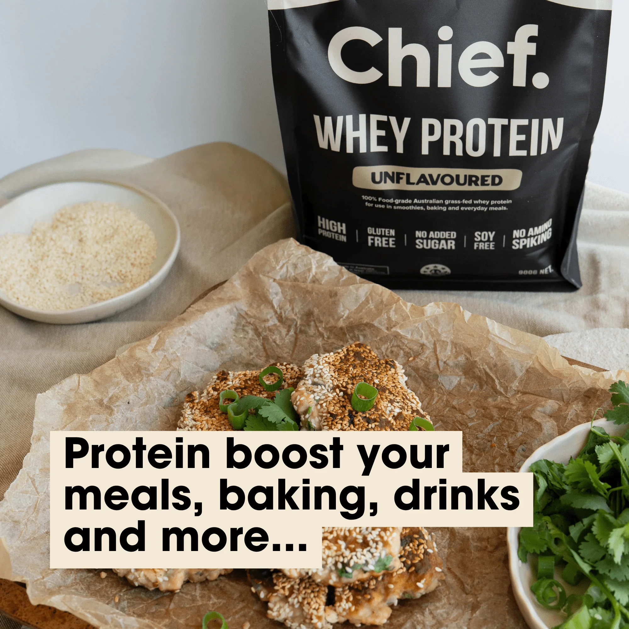 Grass-fed Whey Protein Powder - Unflavoured - 900g - Image 4