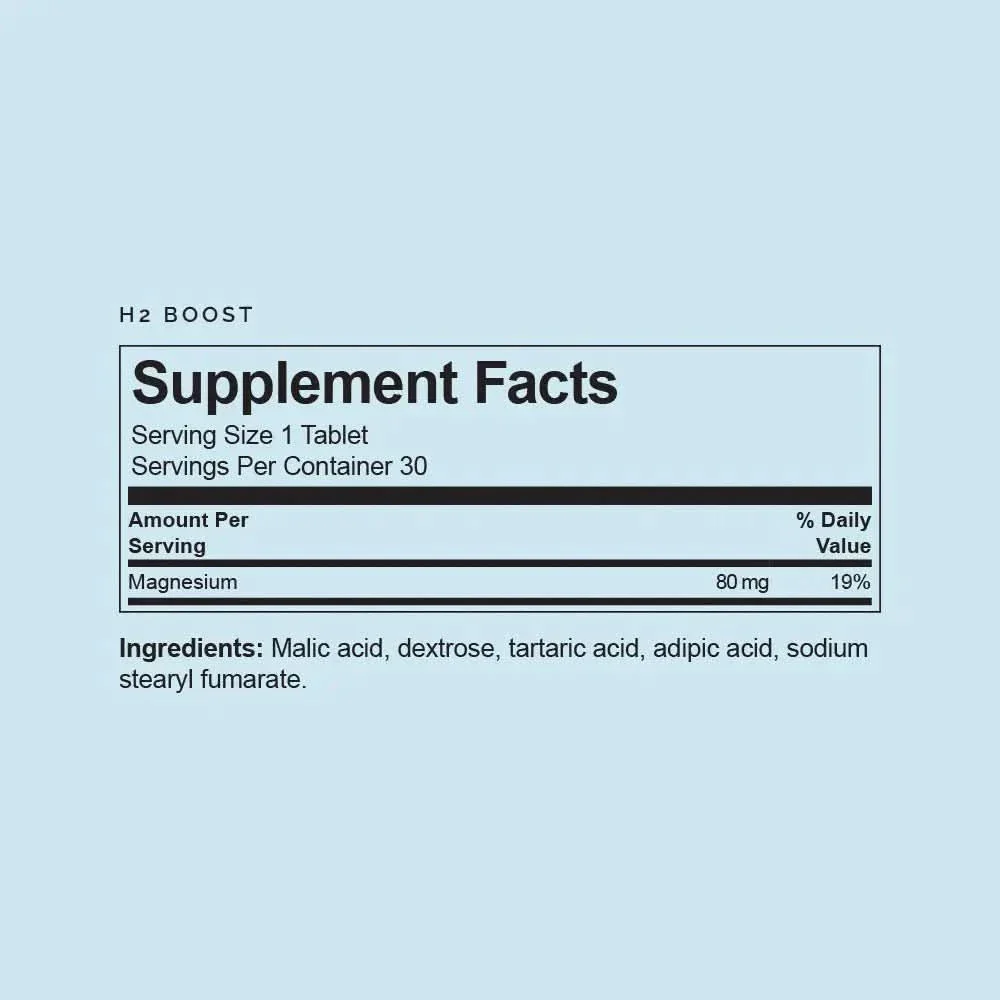 H2 Boost Molecular Hydrogen -80 mg - 30 Tablets - Image 3