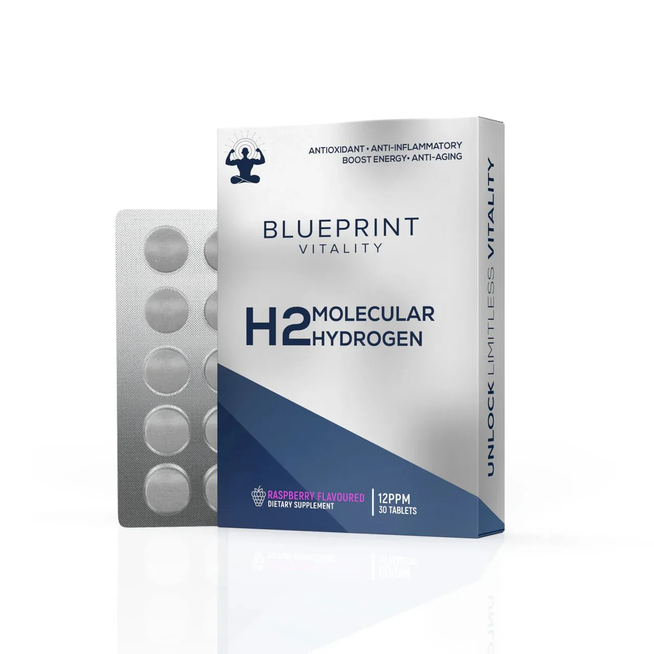 H2 Molecular Hydrogen - Raspberry - 12ppm - 30 Tablets - Image 4