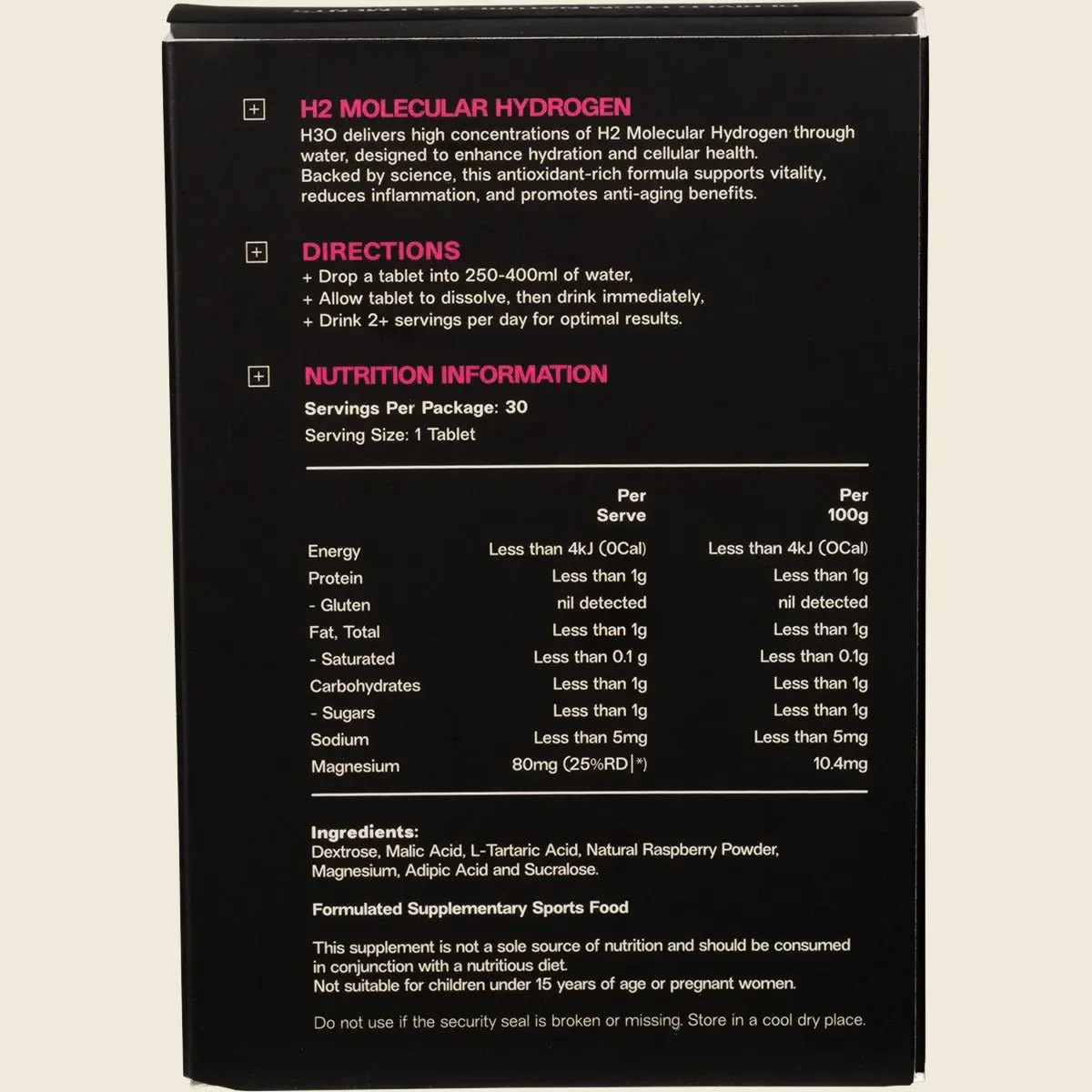 H2 Molecular Hydrogen Water Tablets Berry - 30pk - Image 3