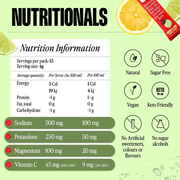 Lemon and Lime Electrolyte Drink Mix - 15 Ct - Image 3
