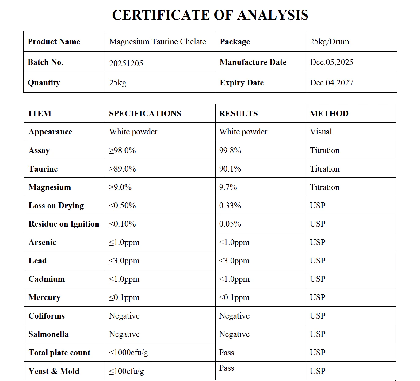 Magnesium Taurate Powder - 100g - Image 3