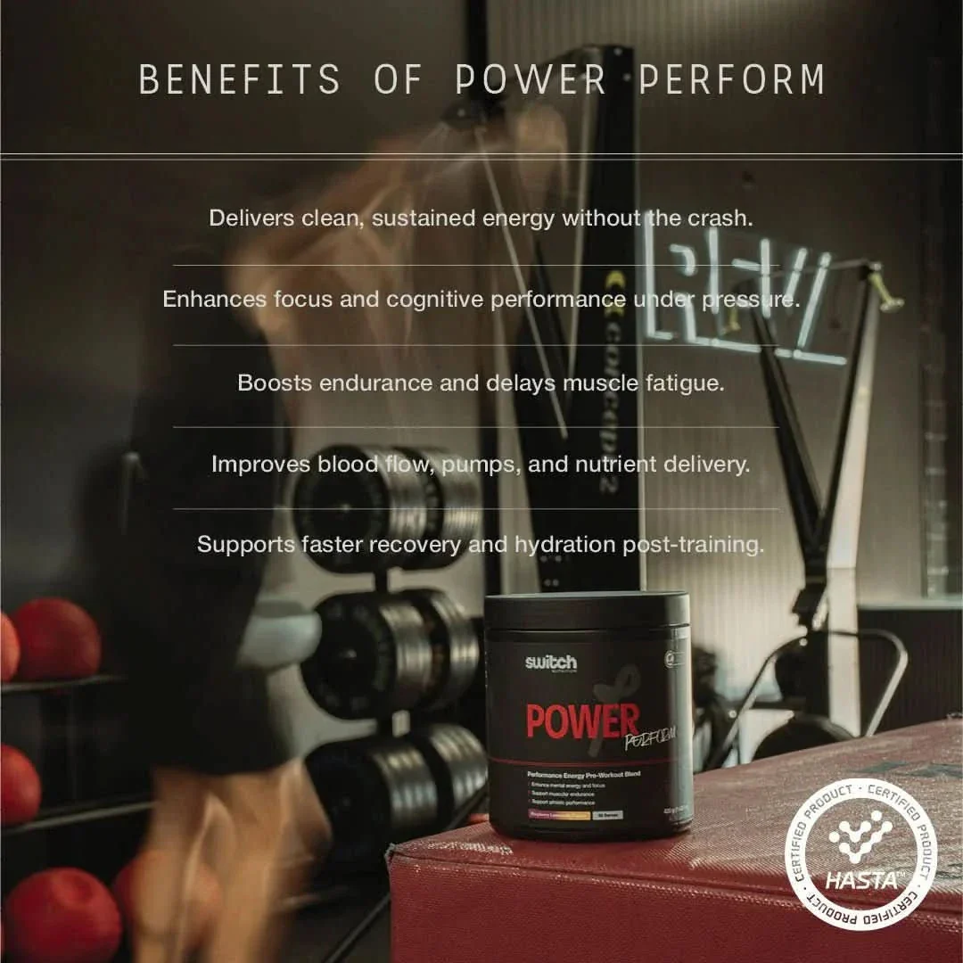 Power Perform Pre-Workout Blend - Strawberry Kiwi - 30 Serves - Image 4