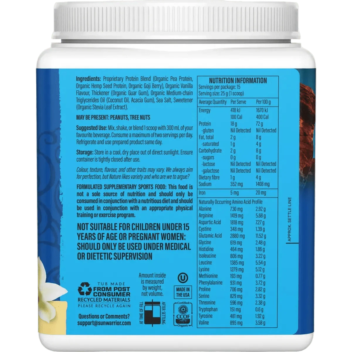 Protein Powder Warrior Blend Vanilla 375g - Image 5