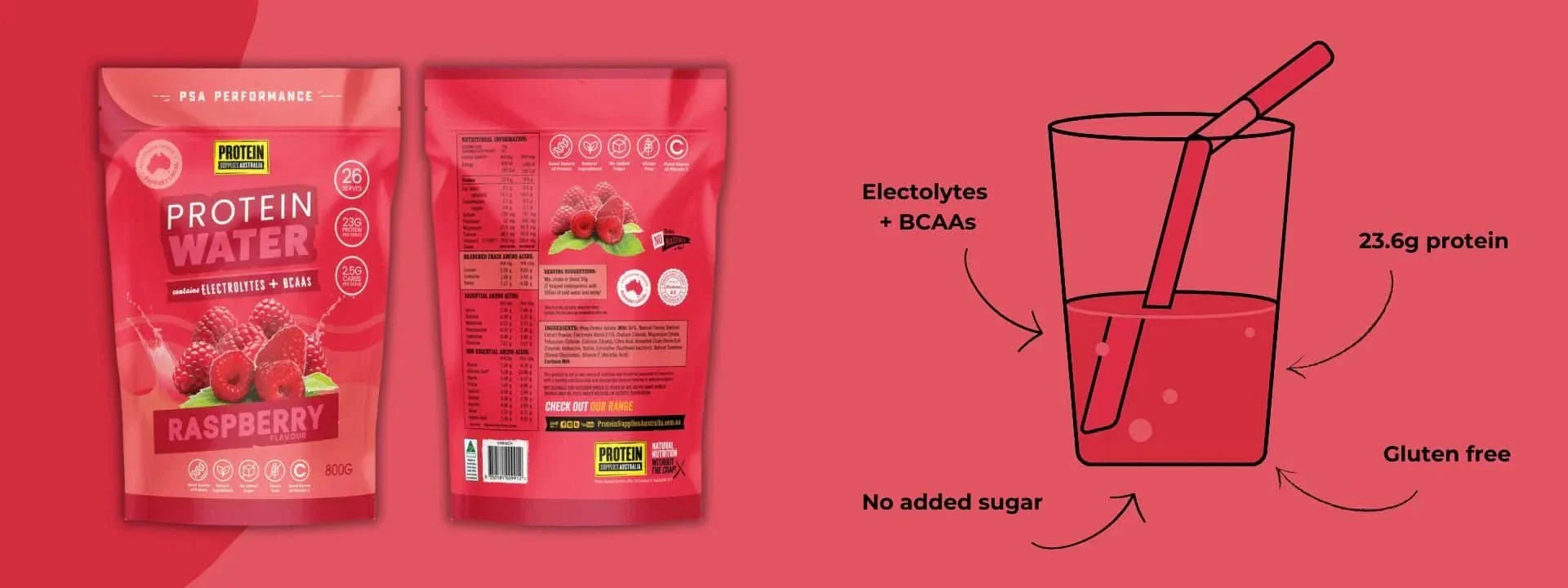 Protein Water - Raspberry - 800g - Best Before 03 Nov 2025 - Image 3