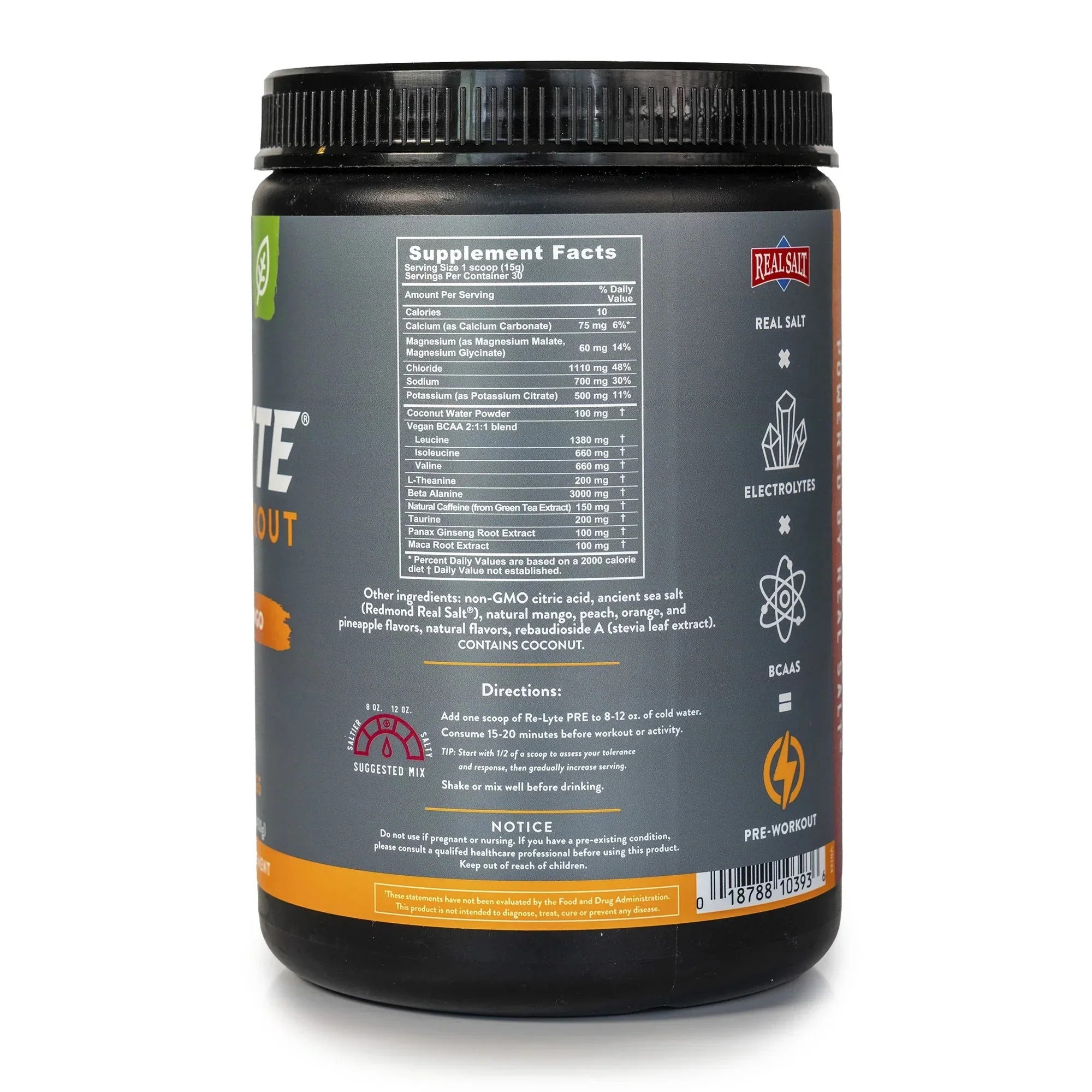 Re-Lyte Pre-Workout Peach Mango - Tub - 30 Serves - Best Before 31 Jan 2026 - Image 3