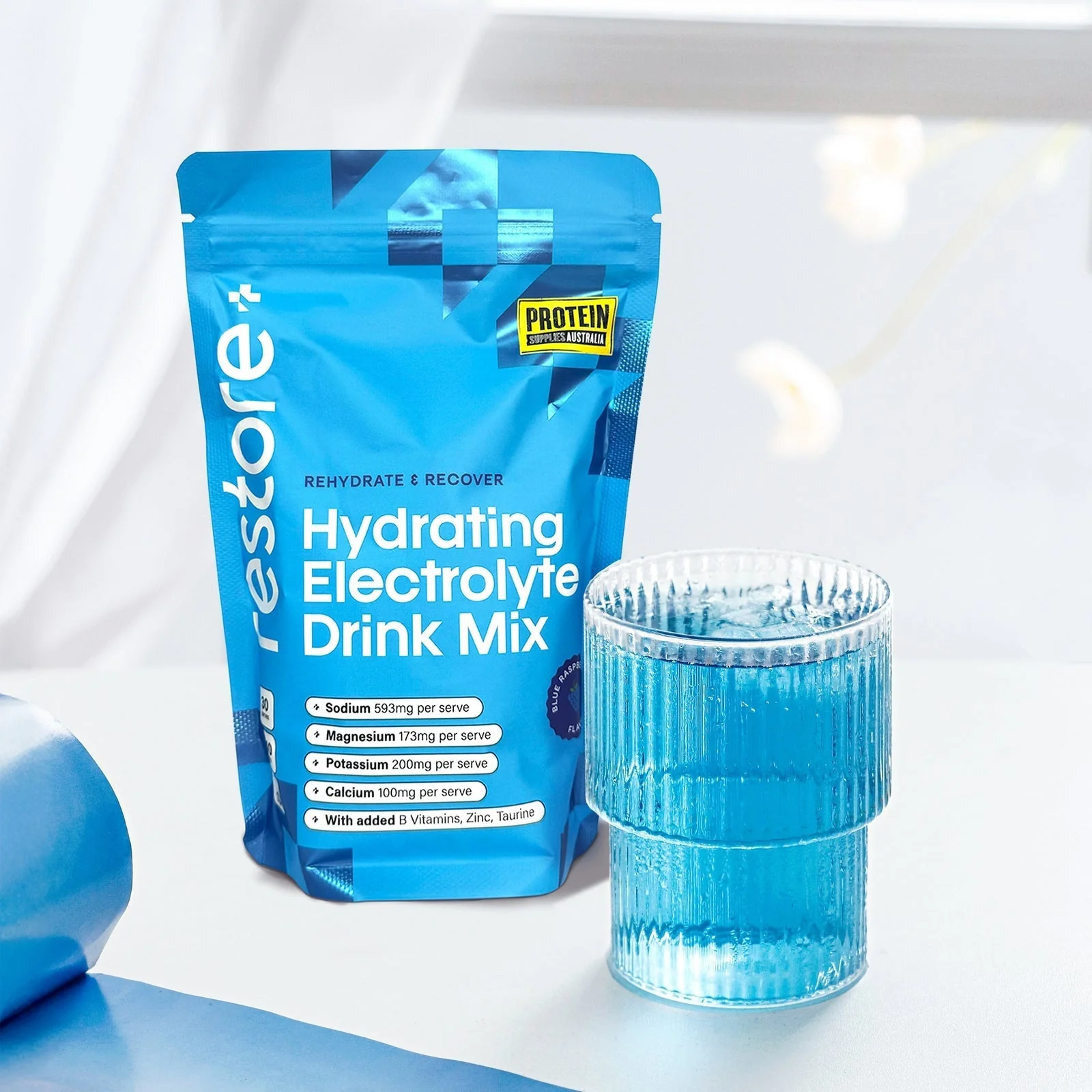 Restore Electrolyte Drink Mix Blue Raspberry 240g - Image 4