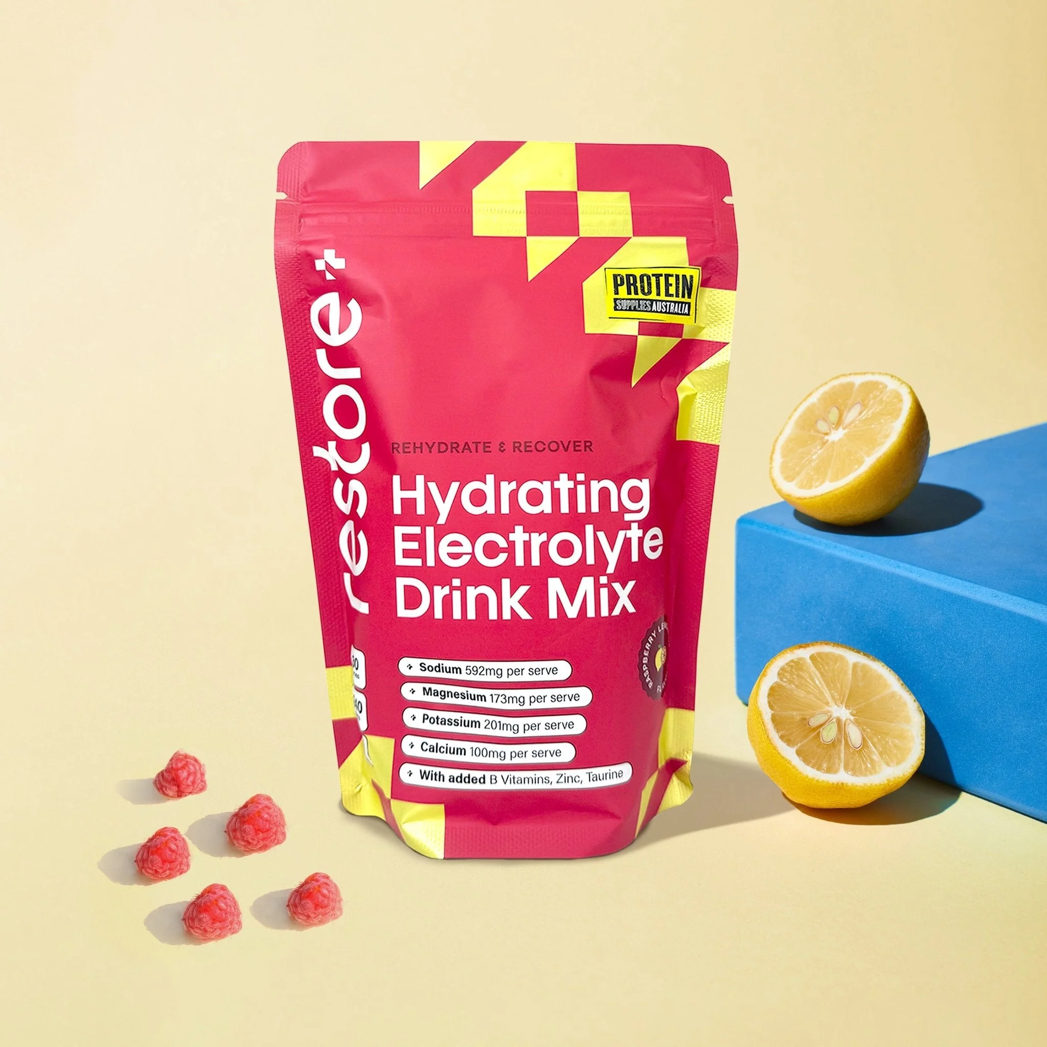 Restore Electrolyte Drink Mix Raspberry Lemonade 240g - Image 5
